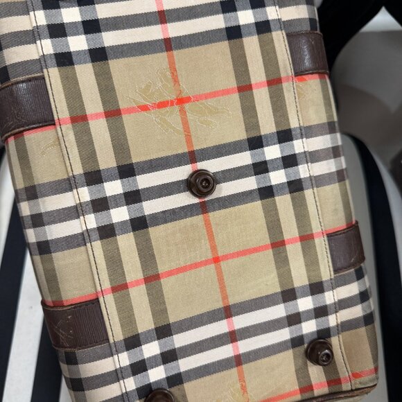 Vintage Burberry Nova Haymarket Check Canvas Boston Bag - Picture 9 of 10